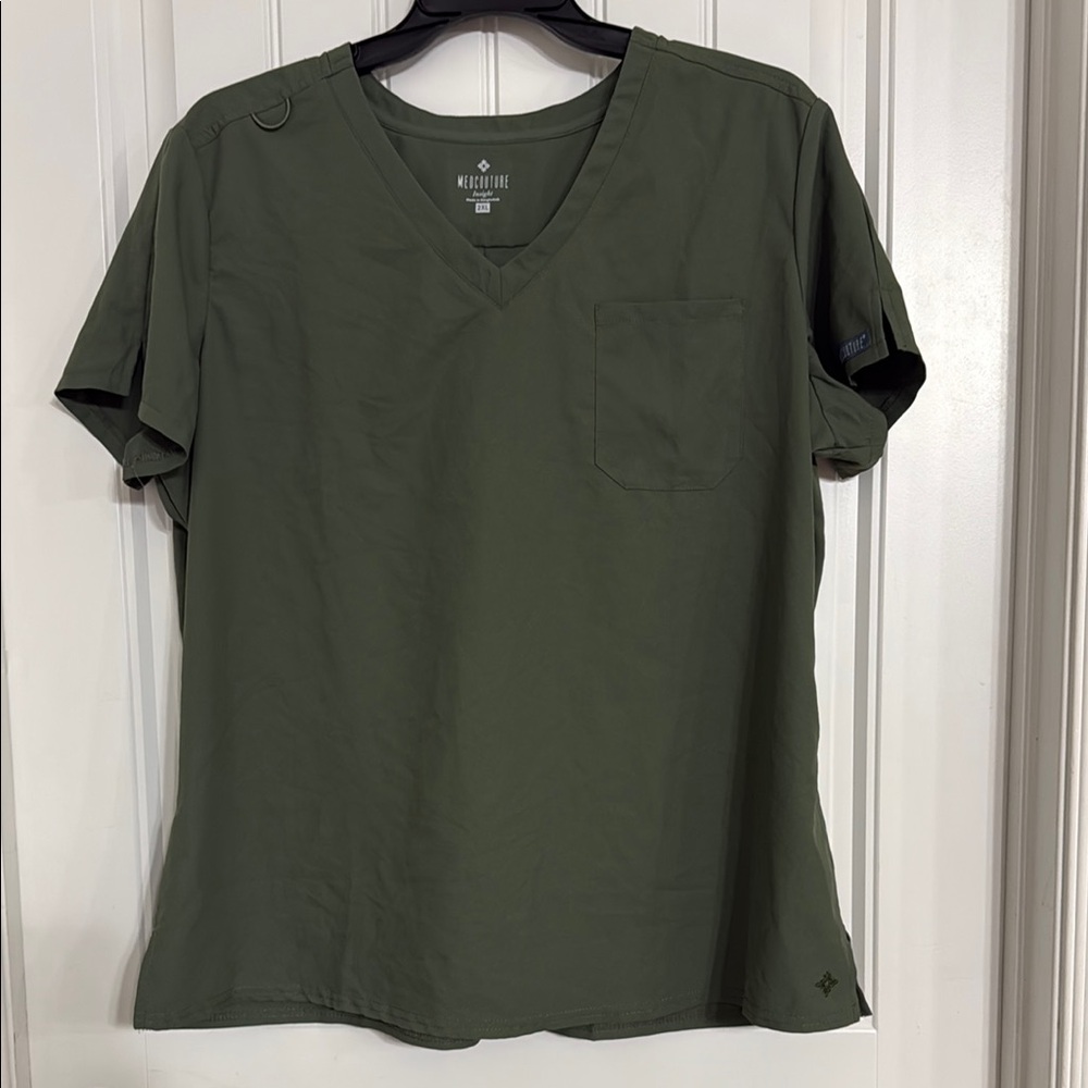 Med Couture Men's Olive V-Neck Tee